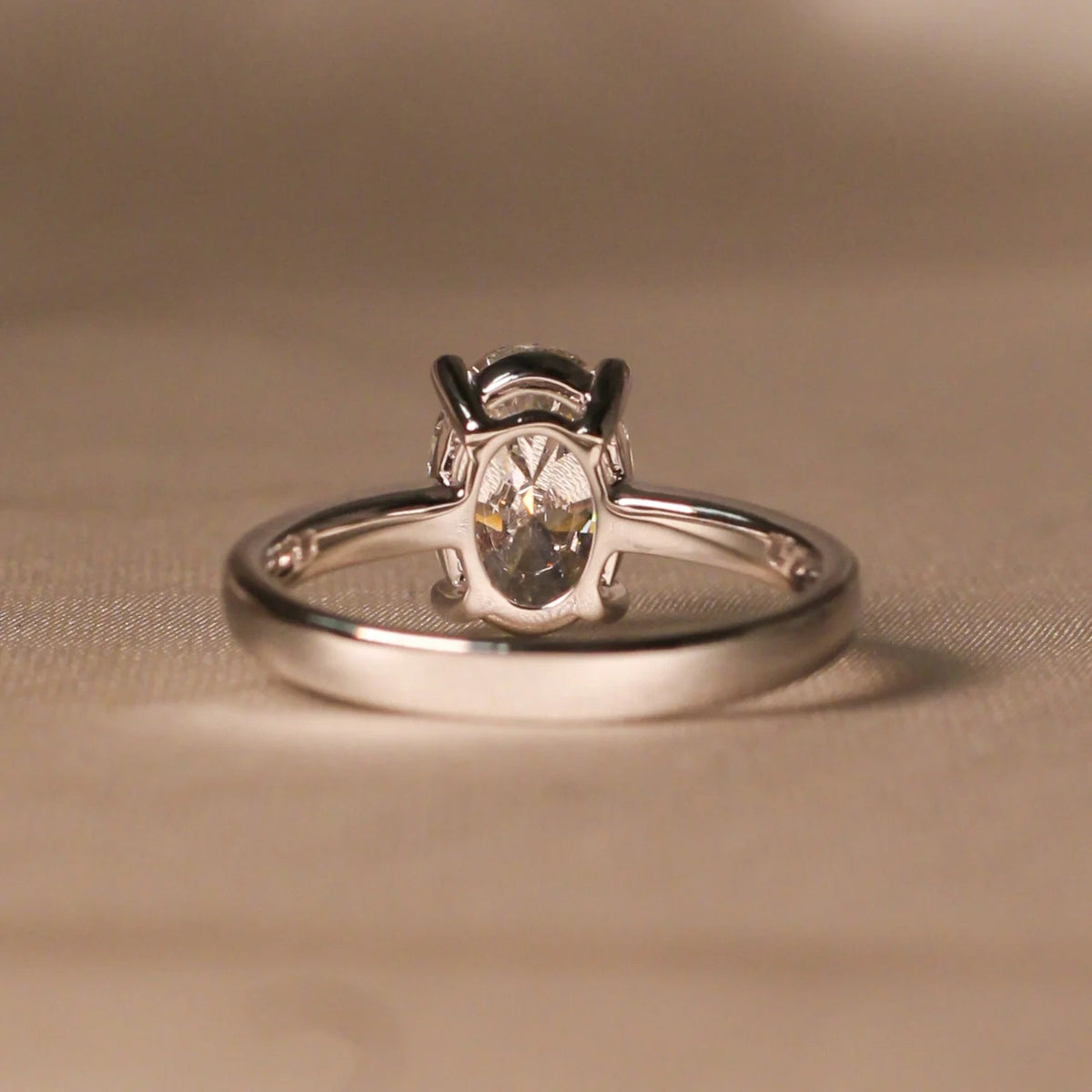 Oval Diamond 4-Prong Classic Solitaire Engagement  ROSE 10K
