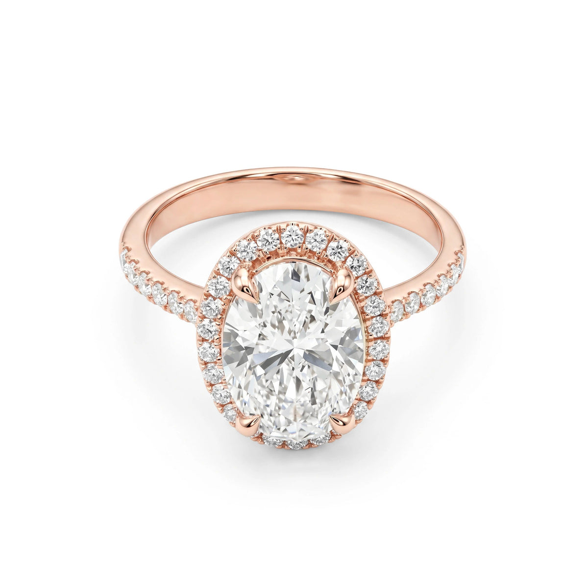 Classic Oval-Cut Diamond Halo Engagement / Stateme View 7