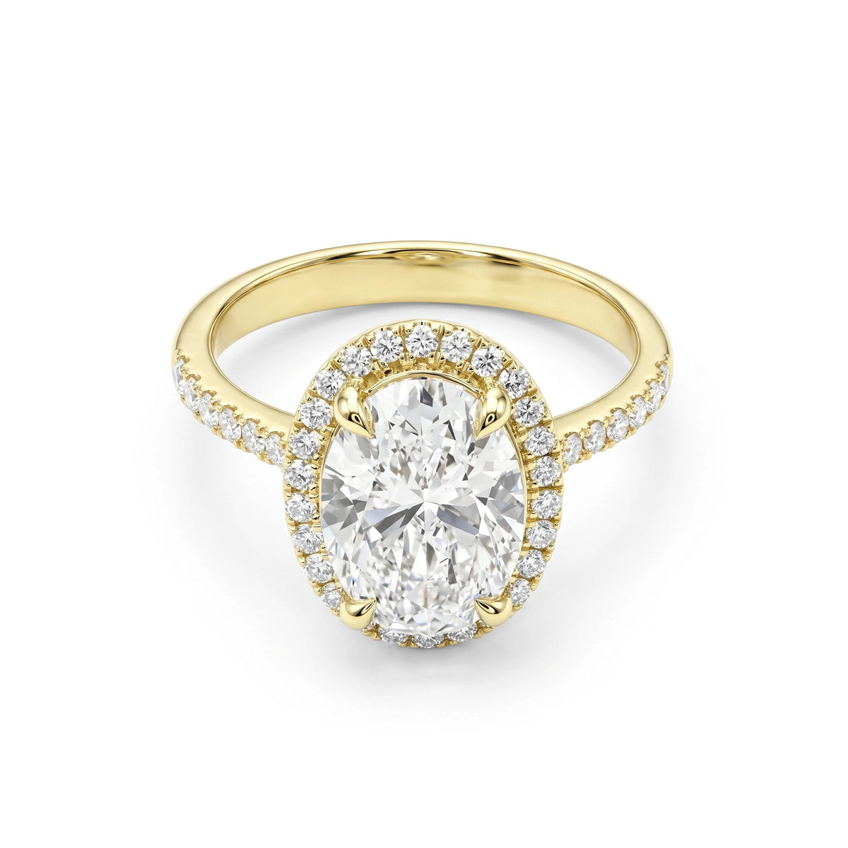 Classic Oval-Cut Diamond Halo Engagement / Stateme View 9