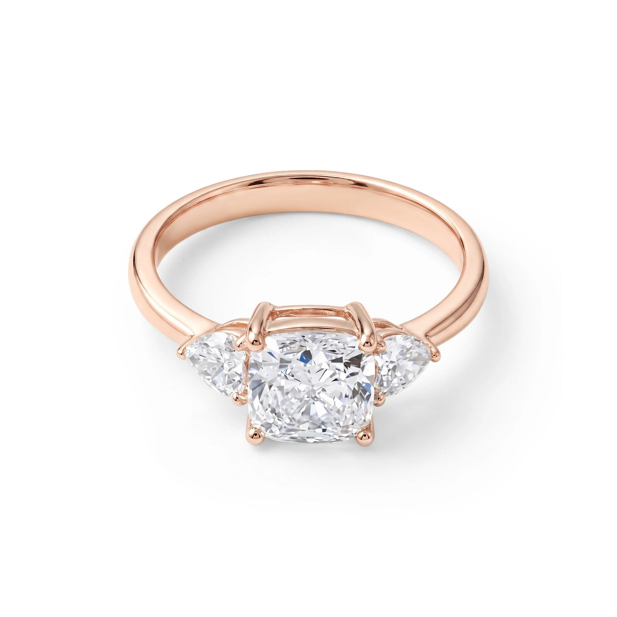 Cushion Cut Diamond Three-Stone Engagement Ring wi View 6
