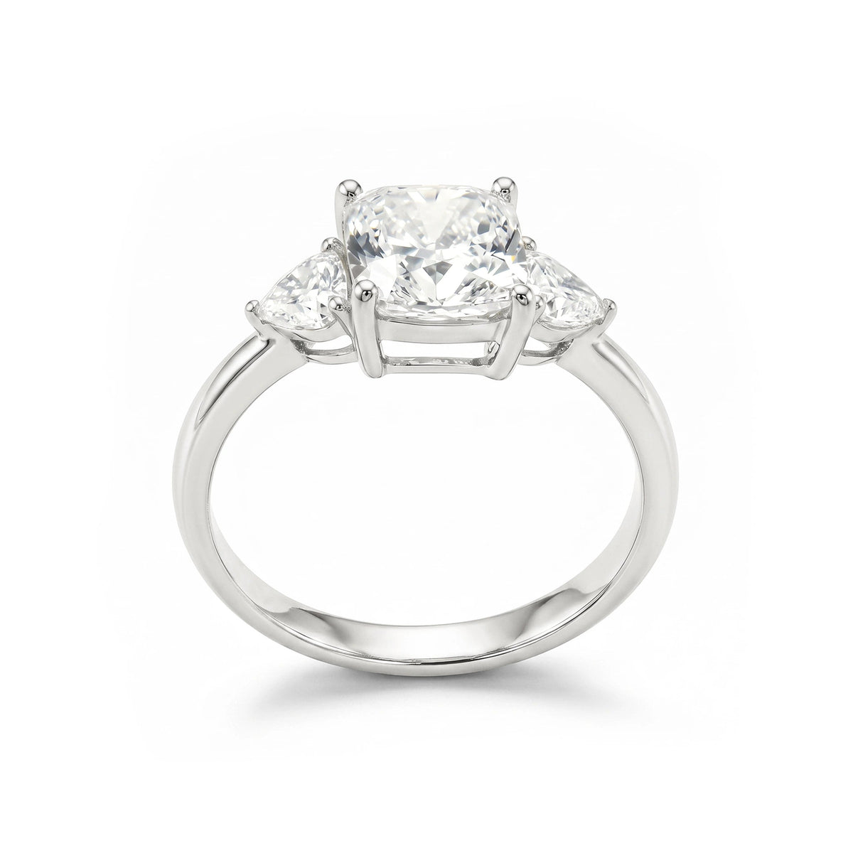 Cushion Cut Diamond Three-Stone Engagement Ring wi View 10
