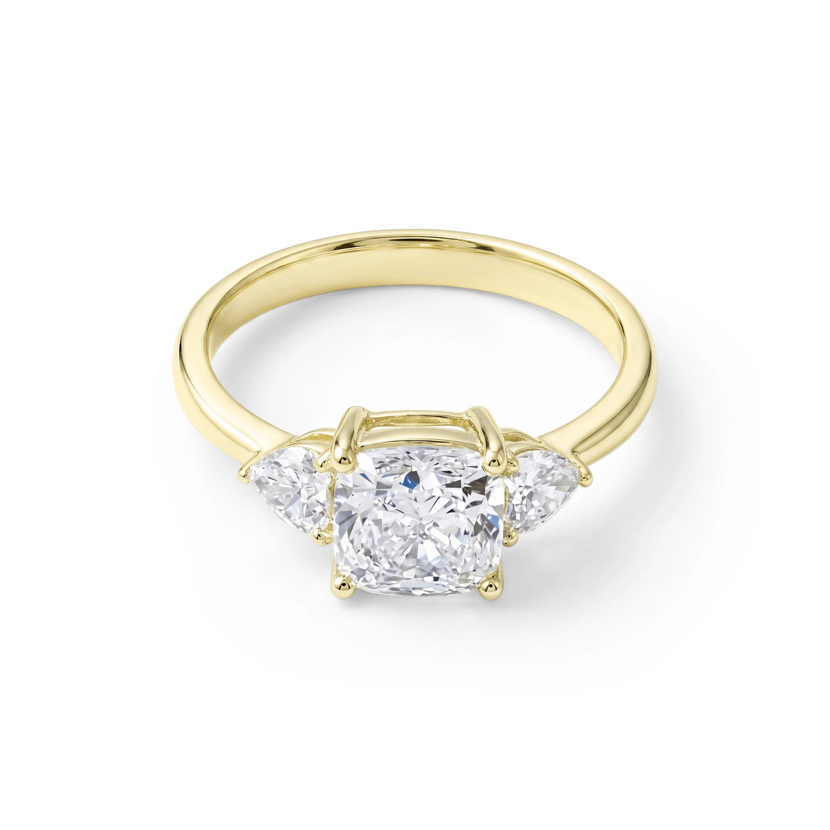 Cushion Cut Diamond Three-Stone Engagement Ring wi View 11