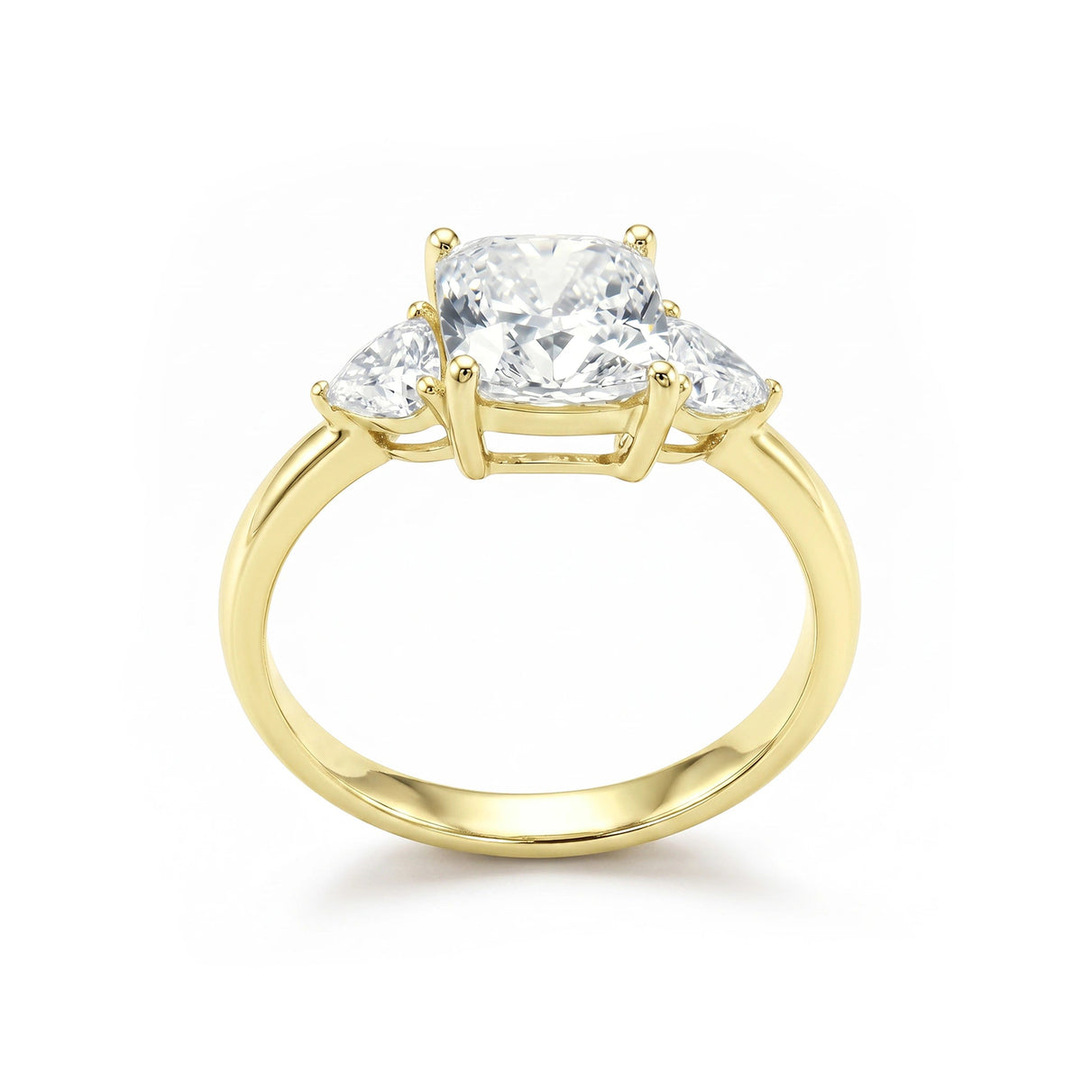 Cushion Cut Diamond Three-Stone Engagement Ring wi View 12
