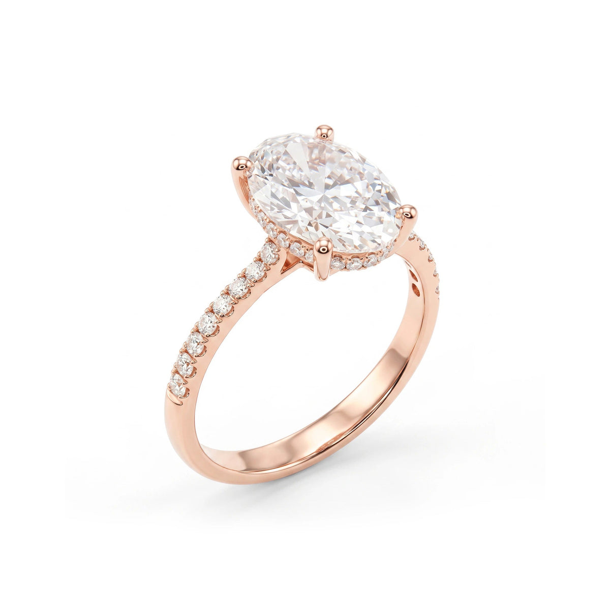 Oval Cut Diamond Four-Prong Engagement Ring with H View 5