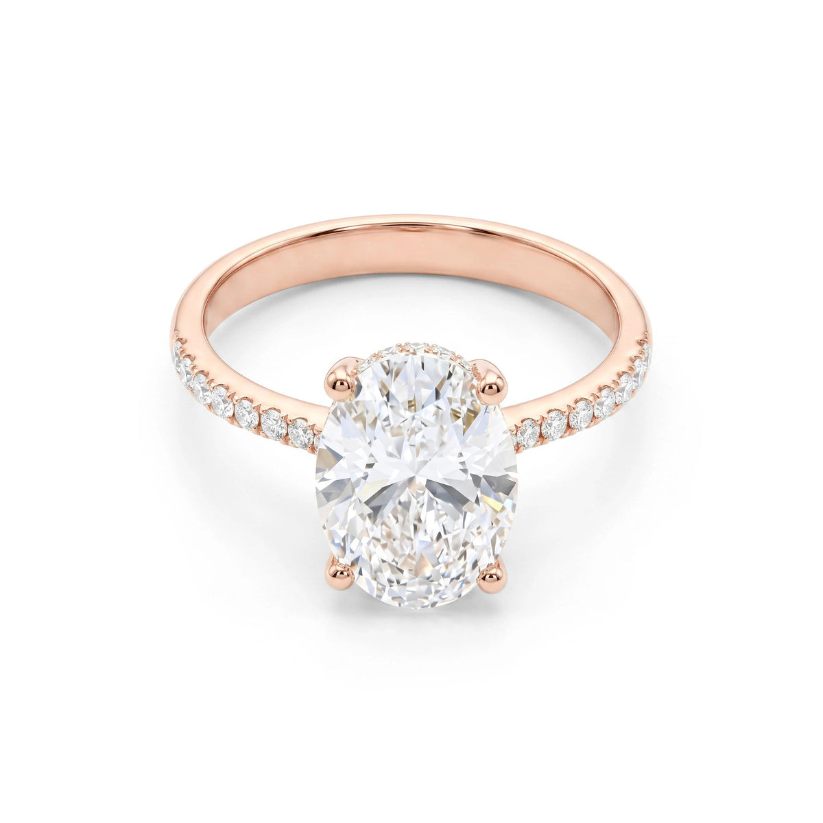 Oval Cut Diamond Four-Prong Engagement Ring with H View 3