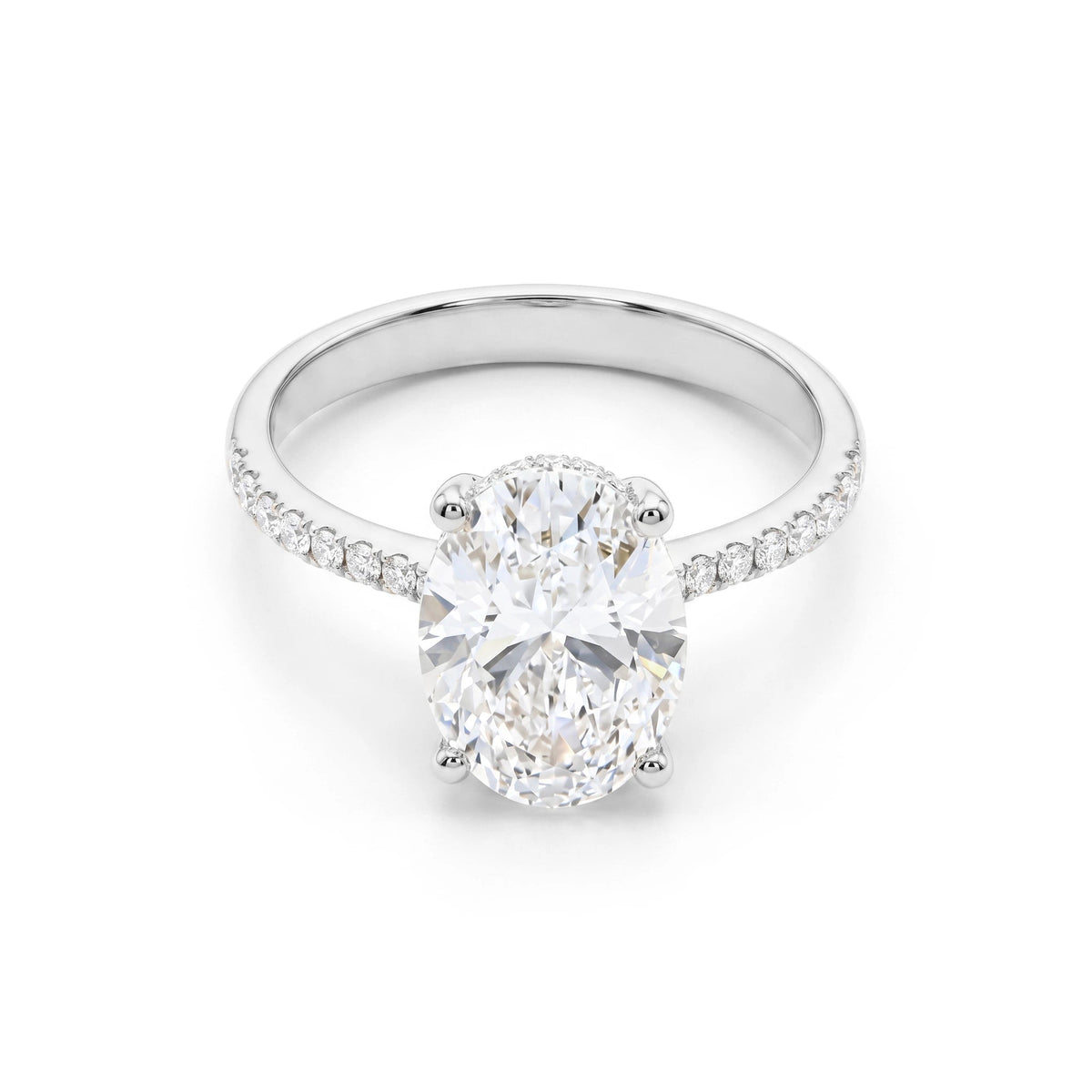 Oval Cut Diamond Four-Prong Engagement Ring with H View 6