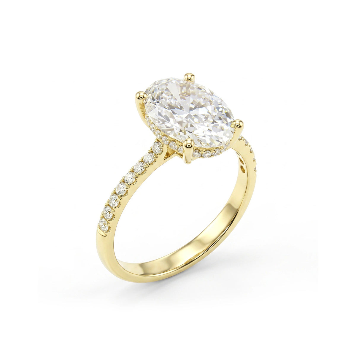 Oval Cut Diamond Four-Prong Engagement Ring with H View 11