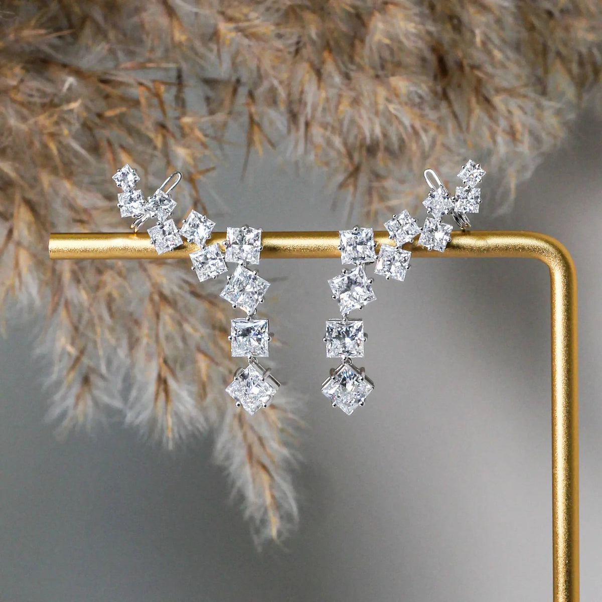 Cascading Princess-Cut Diamond Statement Climber E View 2