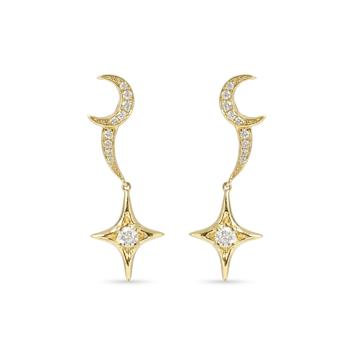 Celestial Crescent Moon & Starburst Draping Drop E View 5