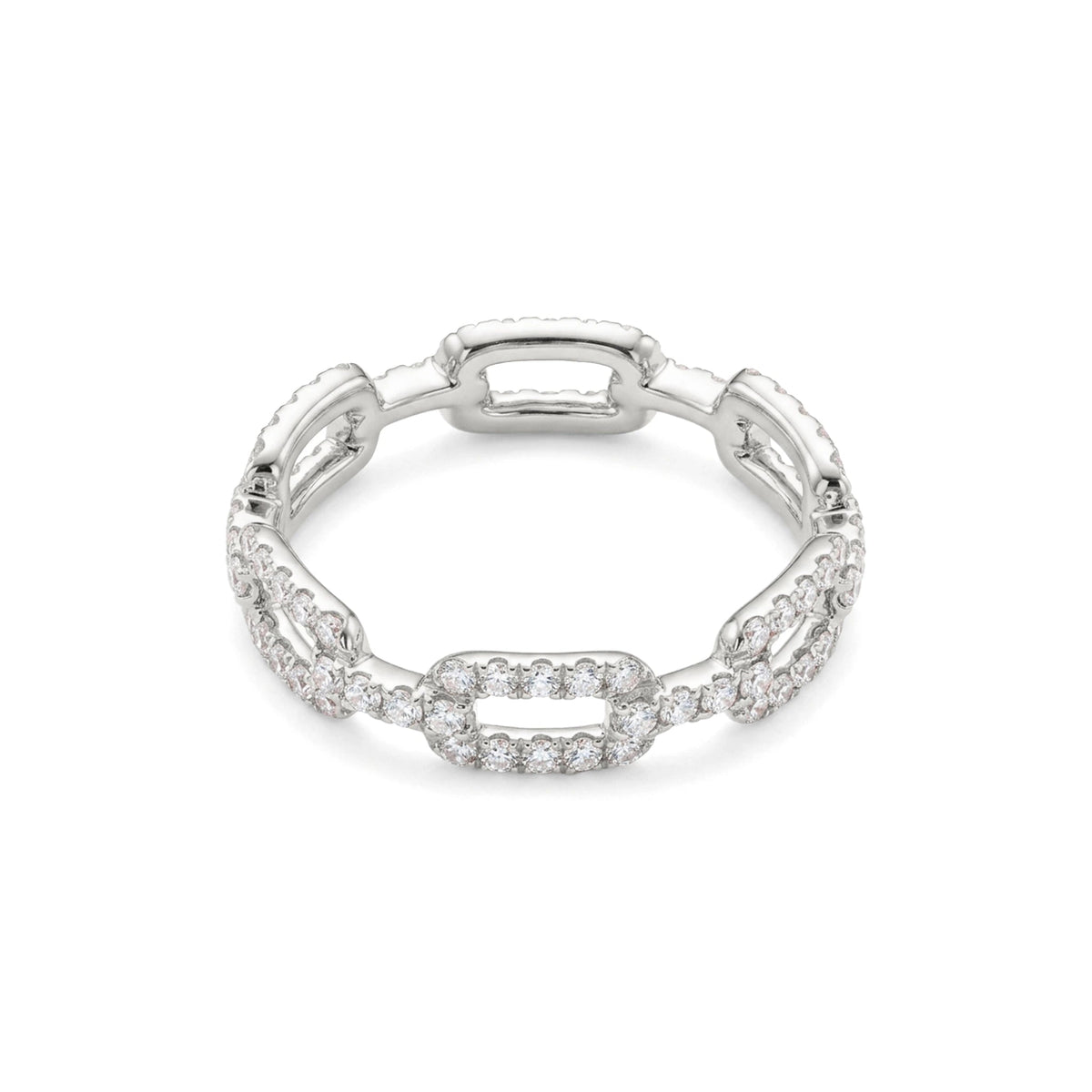 Diamond Paperclip Chain Eternity Ring View 6