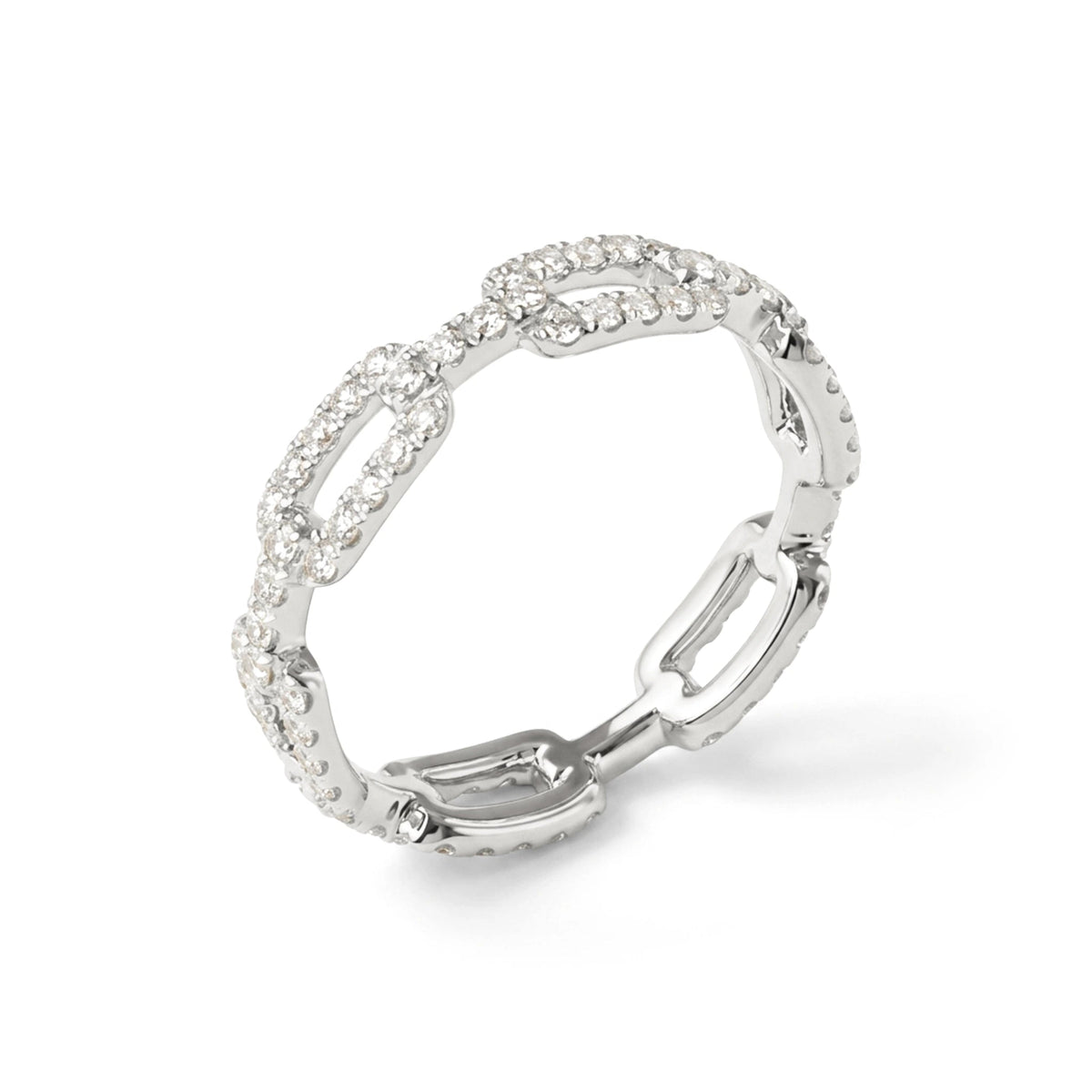 Diamond Paperclip Chain Eternity Ring View 7
