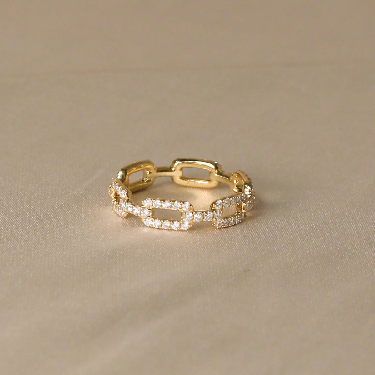 Diamond Paperclip Chain Eternity Ring View 2