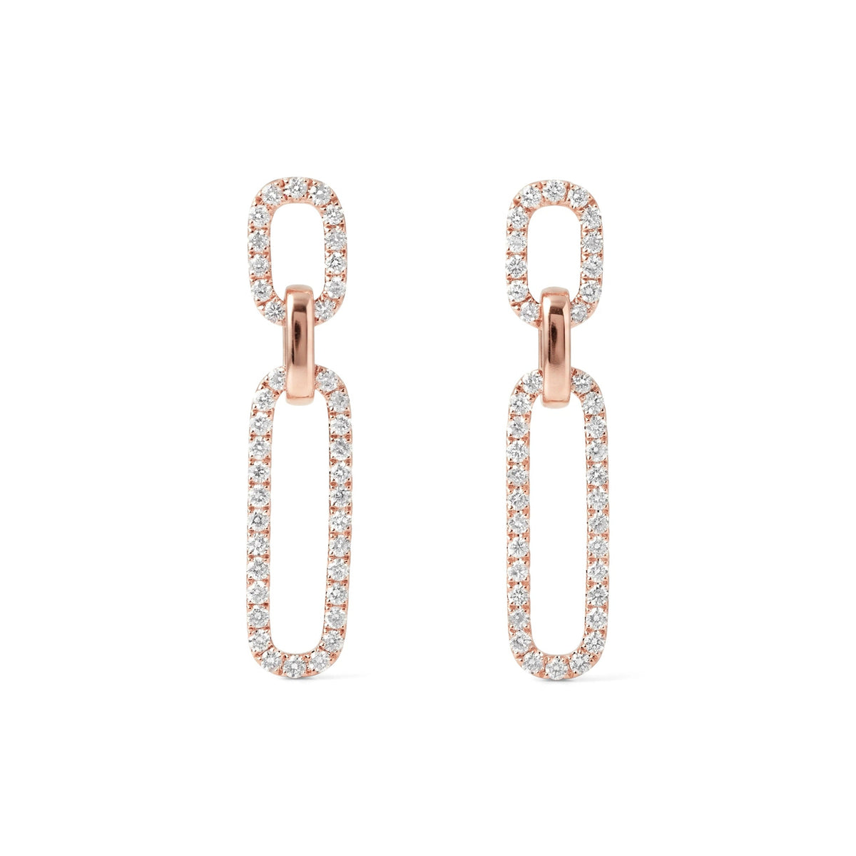 Diamond Paperclip Drop Earrings View 2