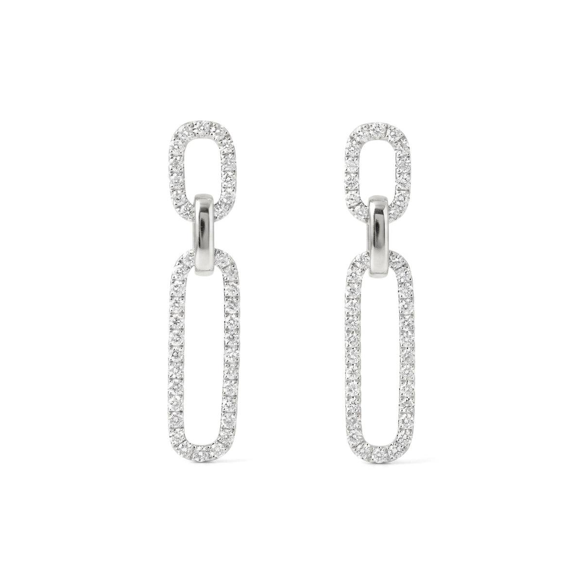 Diamond Paperclip Drop Earrings View 3