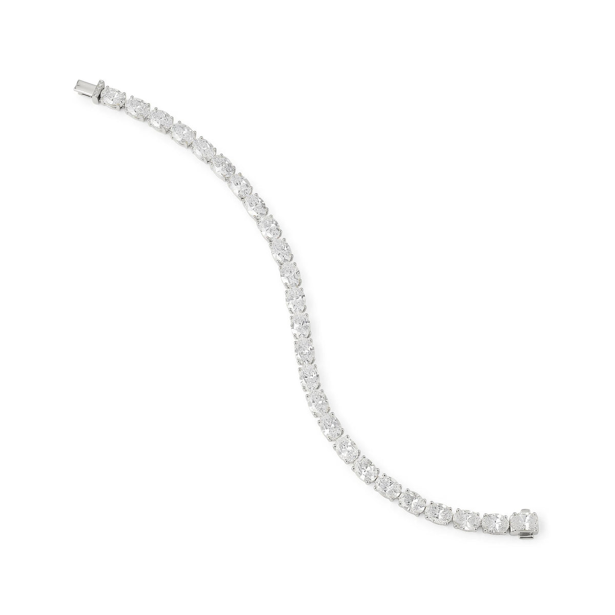 East West Oval Diamond Tennis Bracelet View 5