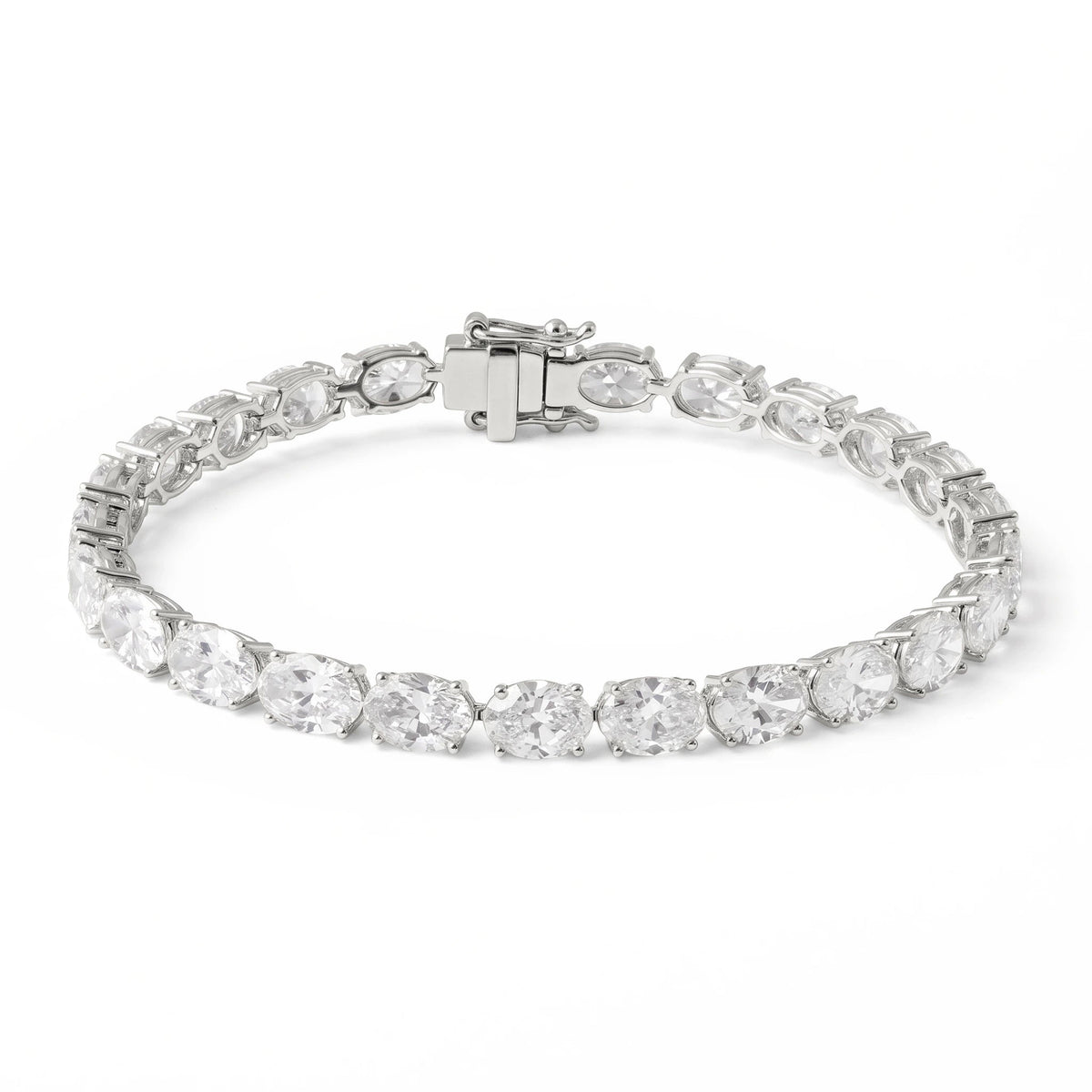 East West Oval Diamond Tennis Bracelet View 4