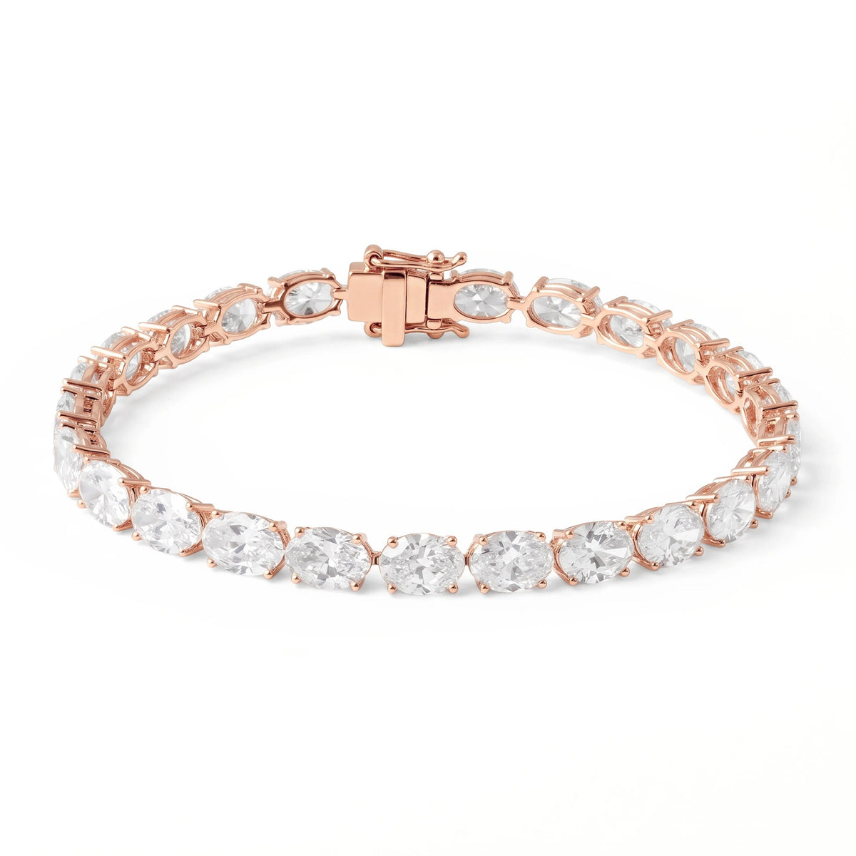 East West Oval Diamond Tennis Bracelet View 2
