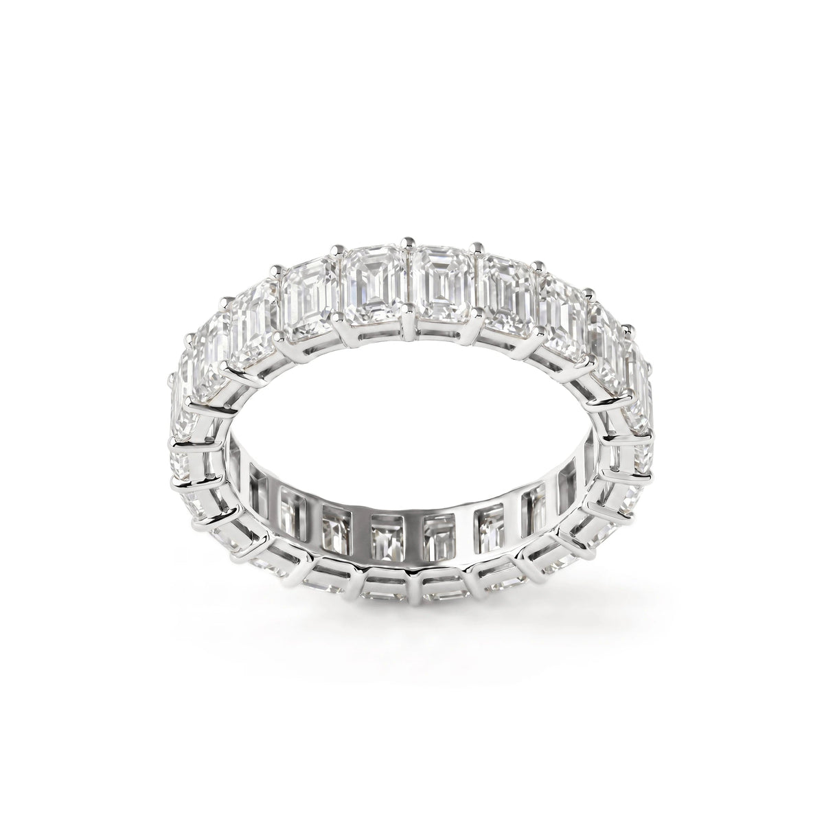 Emerald-Cut Diamond Shared-Prong Eternity Wedding  View 7