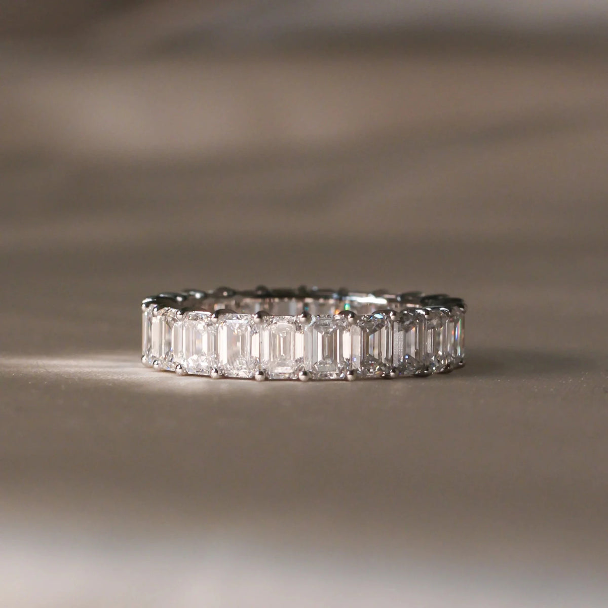 Emerald-Cut Diamond Shared-Prong Eternity Wedding  ROSE 10K