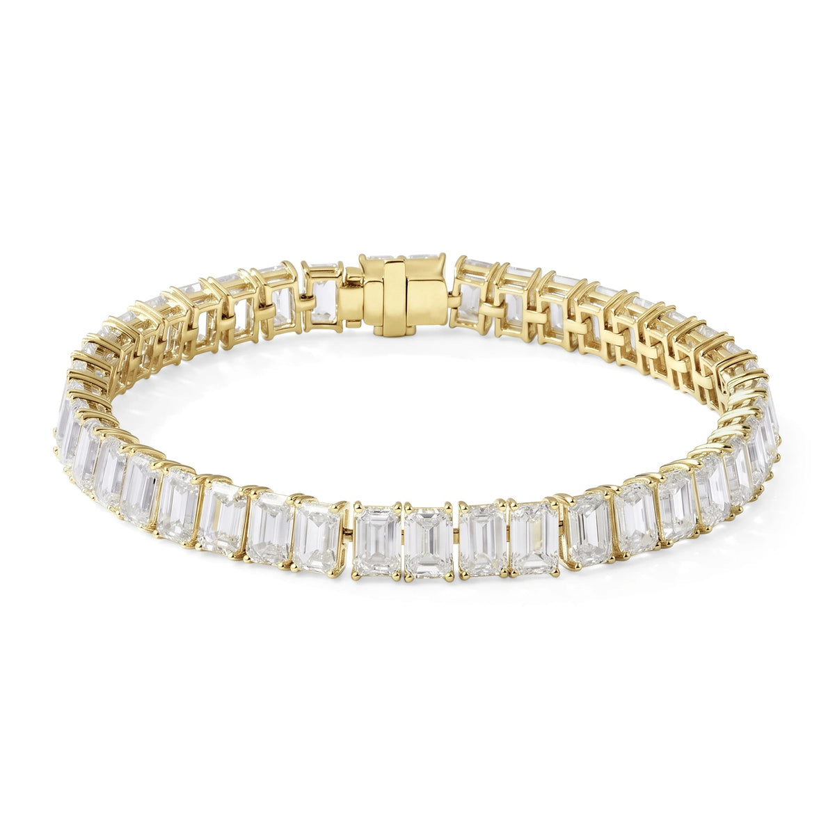 Emerald-Cut Diamond Tennis Bracelet View 6