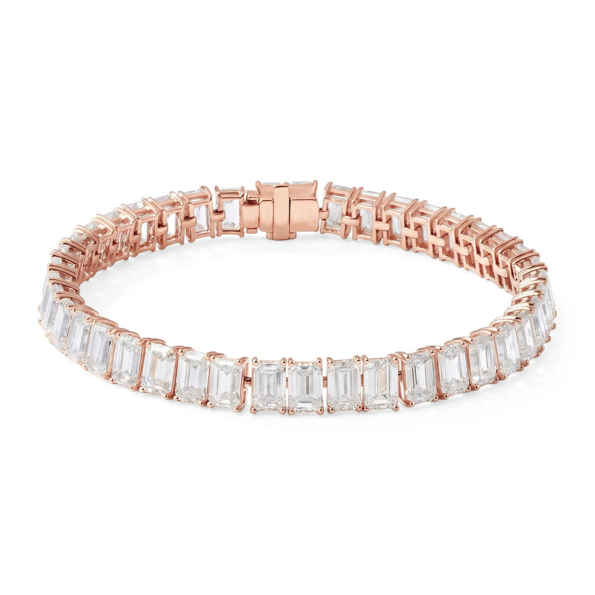 Emerald-Cut Diamond Tennis Bracelet View 2