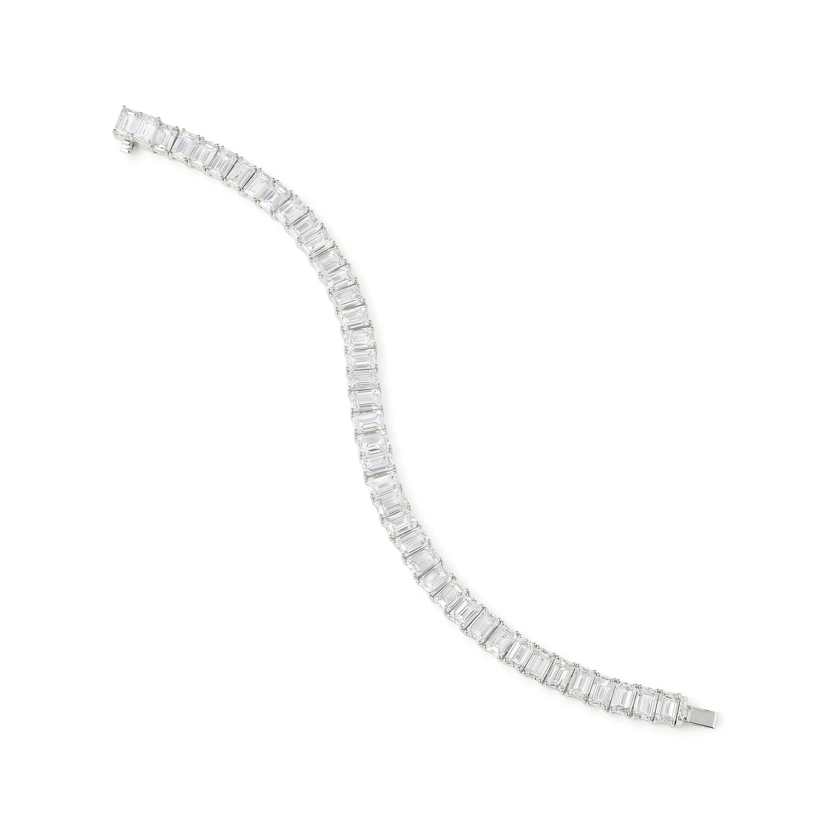 Emerald-Cut Diamond Tennis Bracelet View 5