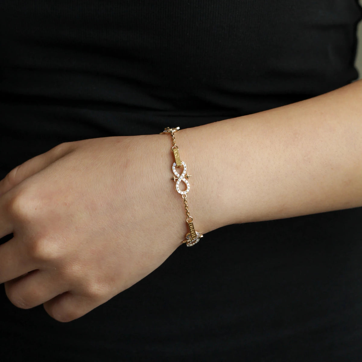 'Eternal' Diamond Infinity Charm Bracelet View 4