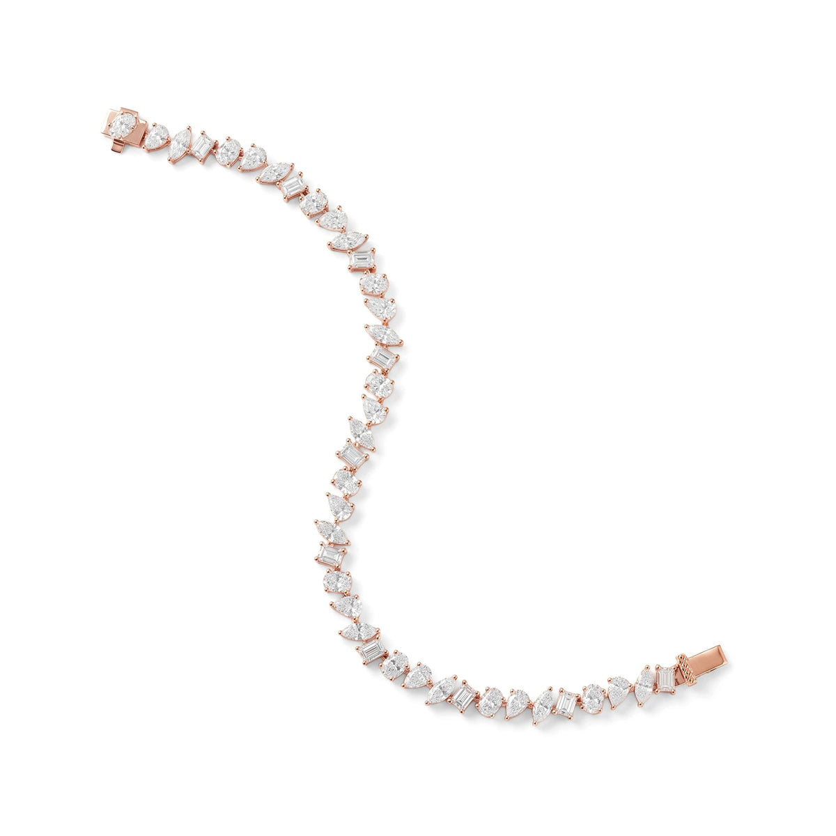 Fancy Mixed Cut Diamond Tennis Bracelet View 5