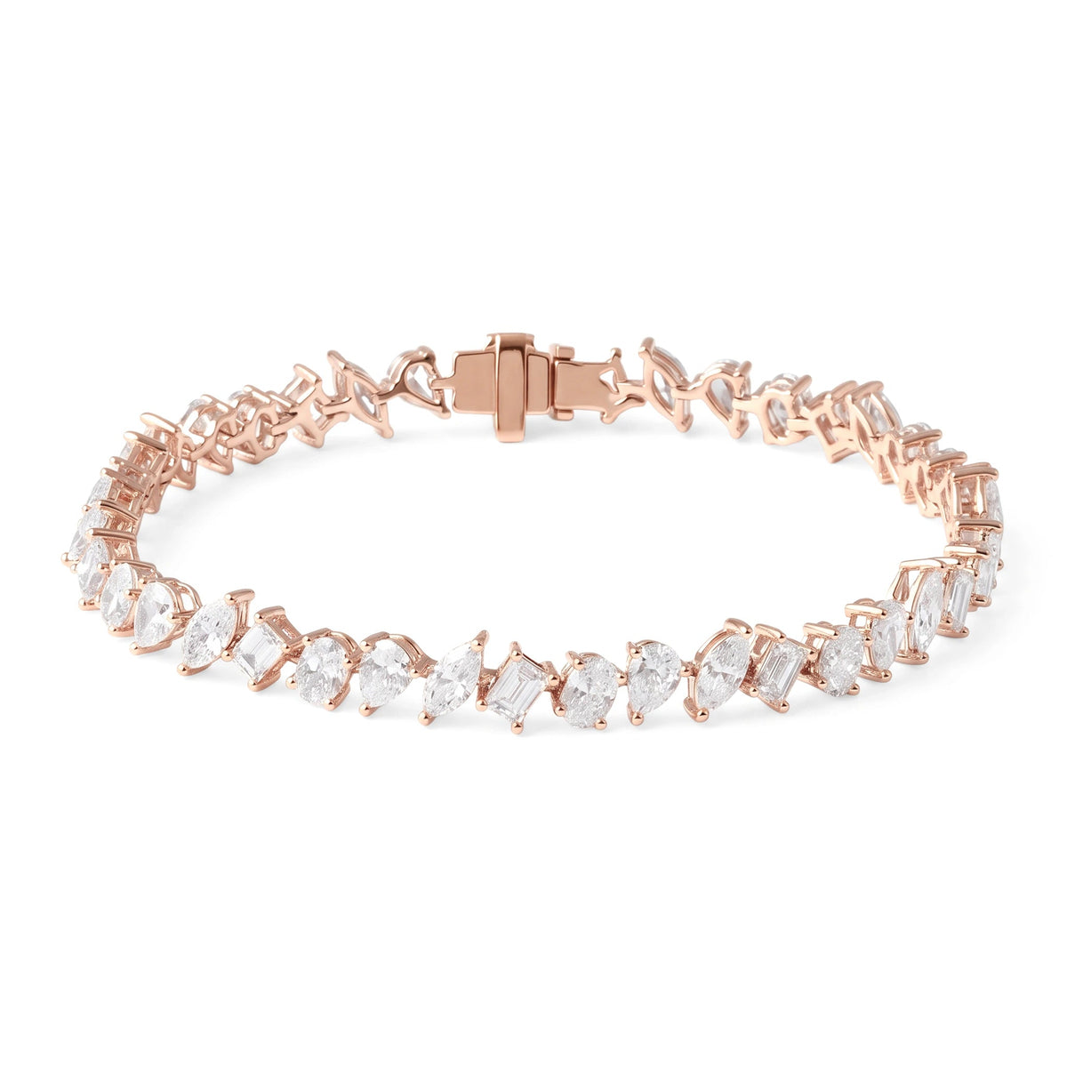Fancy Mixed Cut Diamond Tennis Bracelet View 4