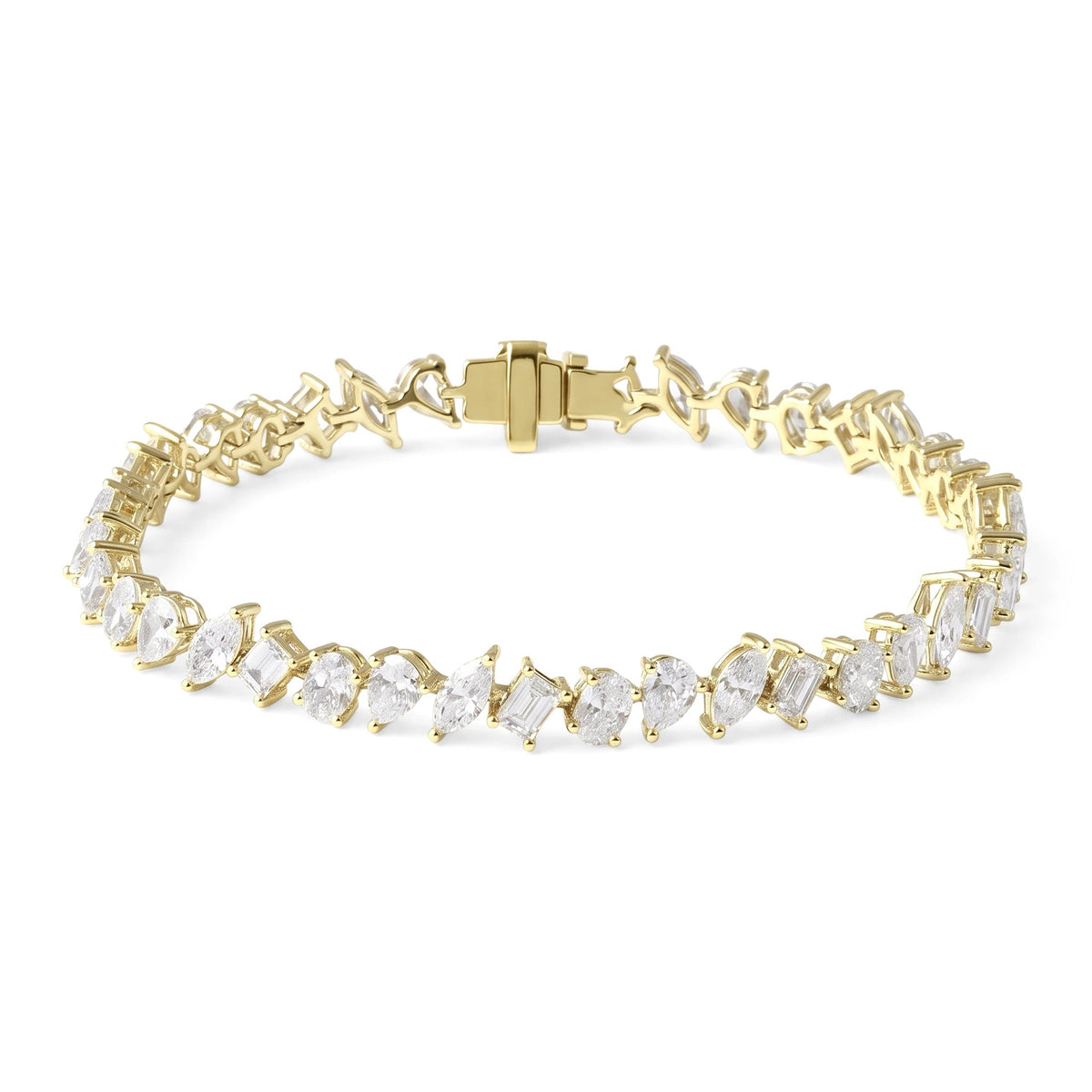 Fancy Mixed Cut Diamond Tennis Bracelet View 8