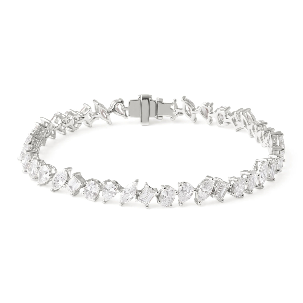 Fancy Mixed Cut Diamond Tennis Bracelet View 3