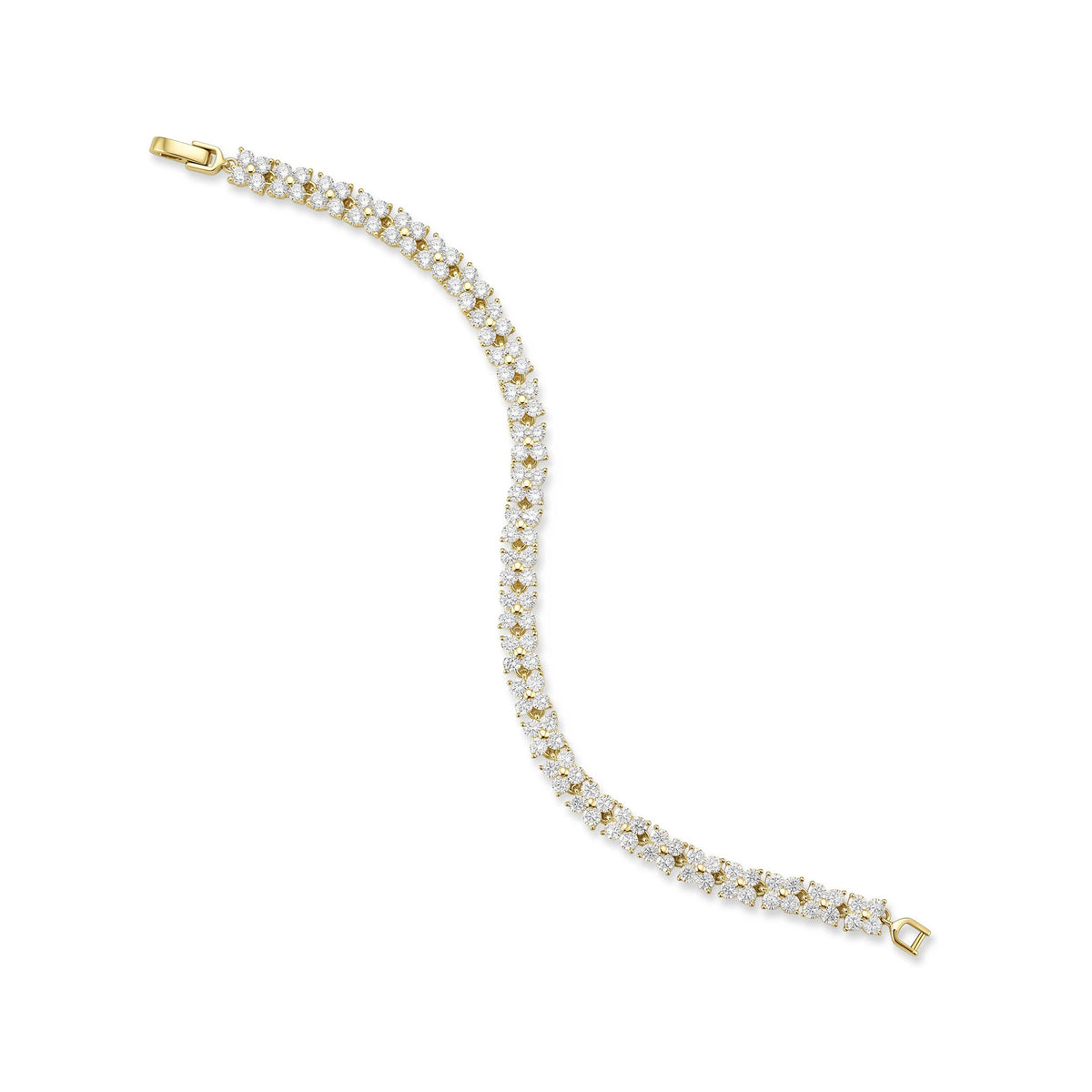 Floral Cluster Diamond Tennis Bracelet View 8