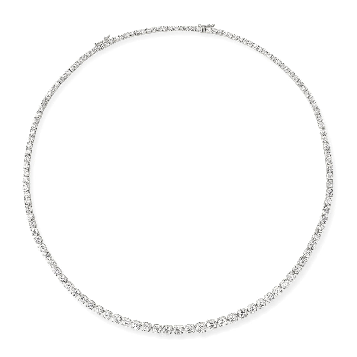 Graduated Round Brilliant Diamond Riviera Necklace View 4