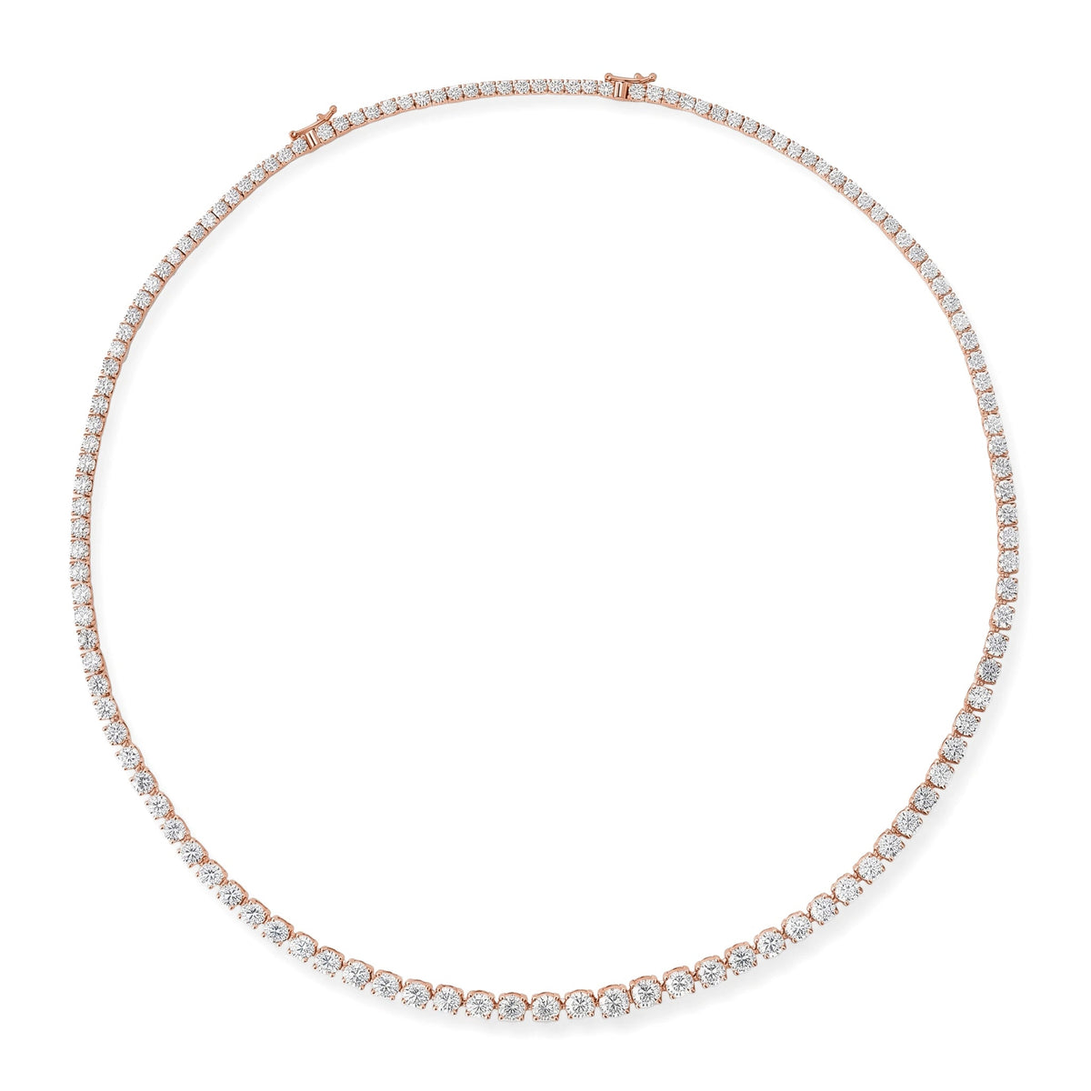 Graduated Round Brilliant Diamond Riviera Necklace View 3