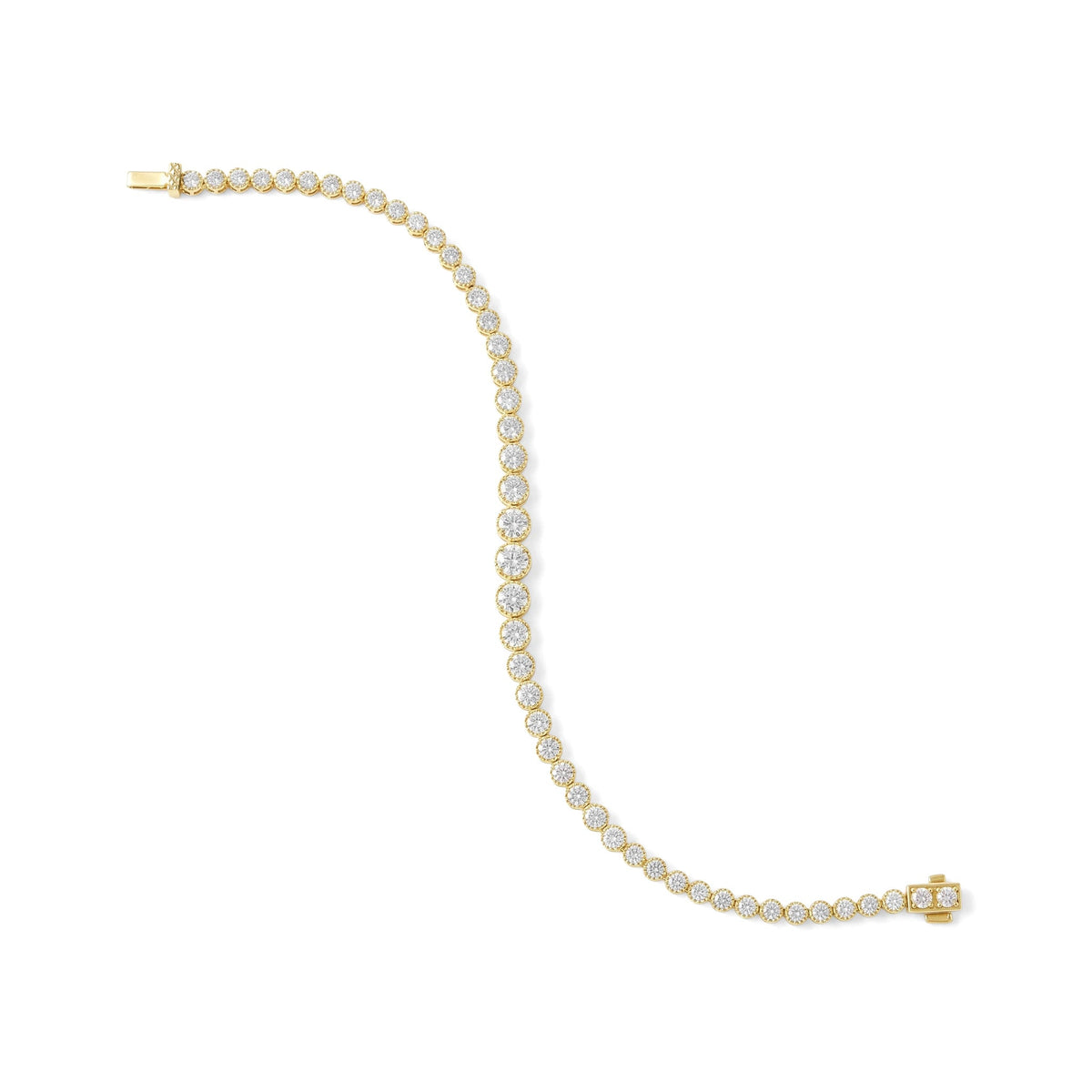 Graduated Round Cut Diamond Tennis Bracelet View 8