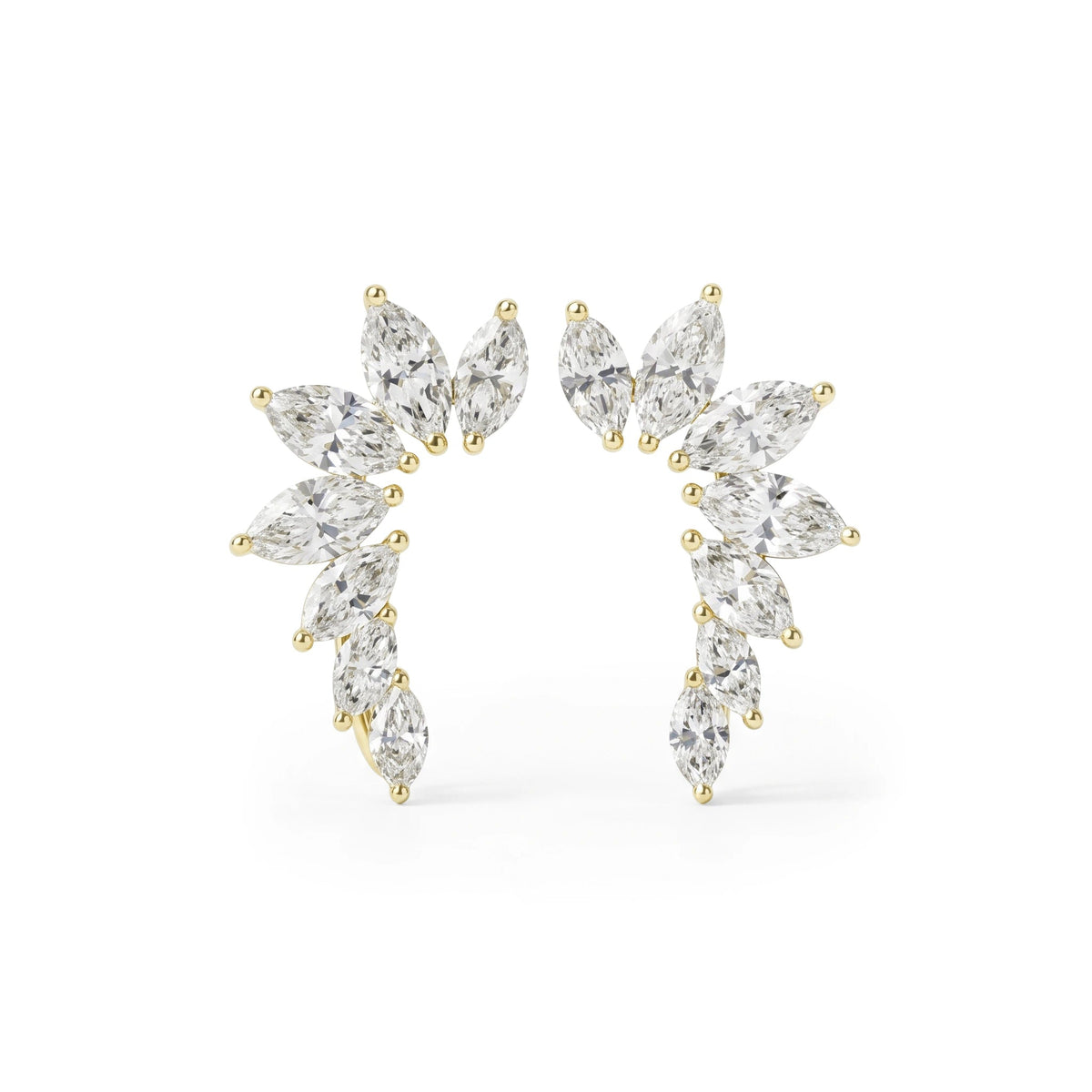 Marquise Arc Diamond Ear Climbers View 3