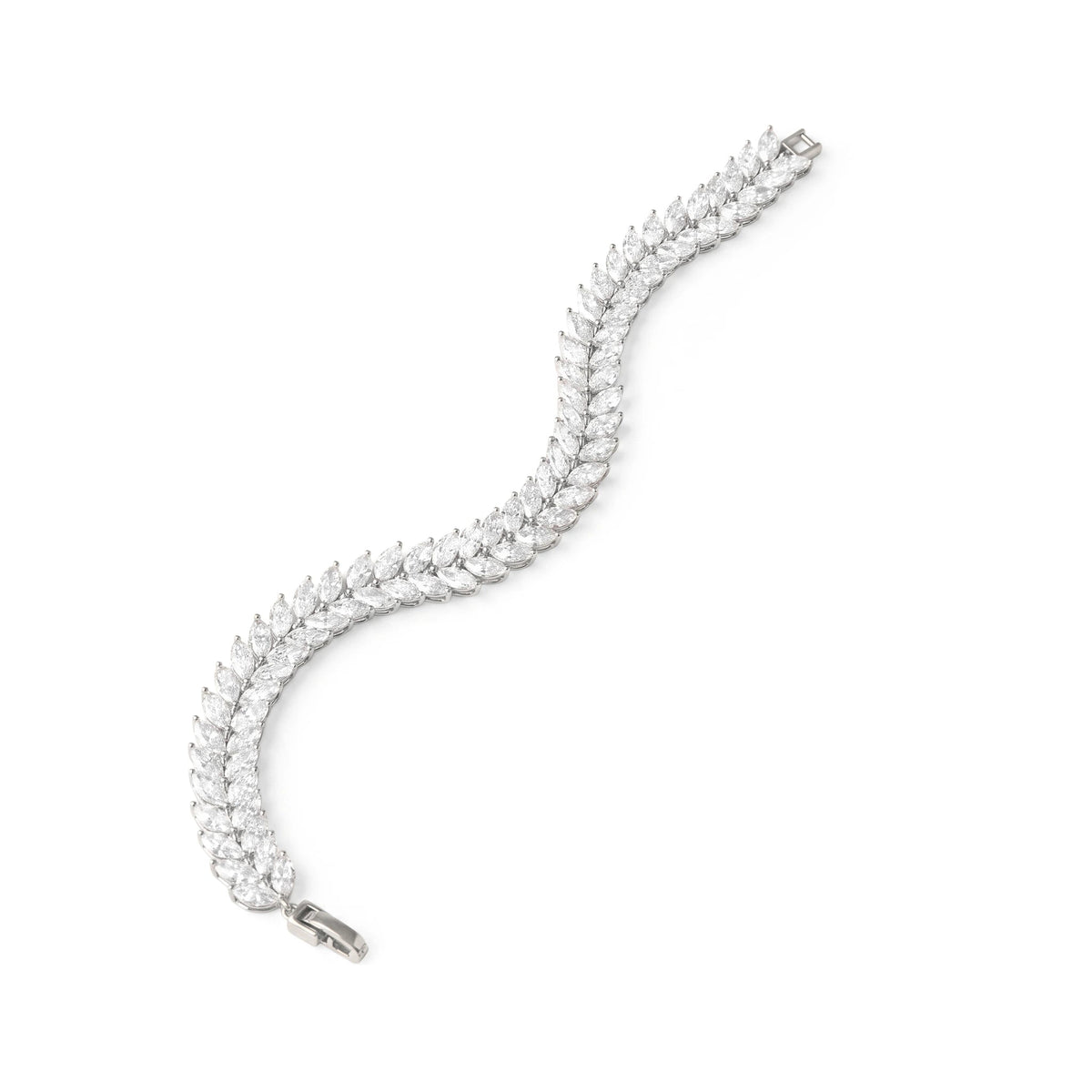 Marquise Diamond Laurel Leaf Tennis Bracelet View 4