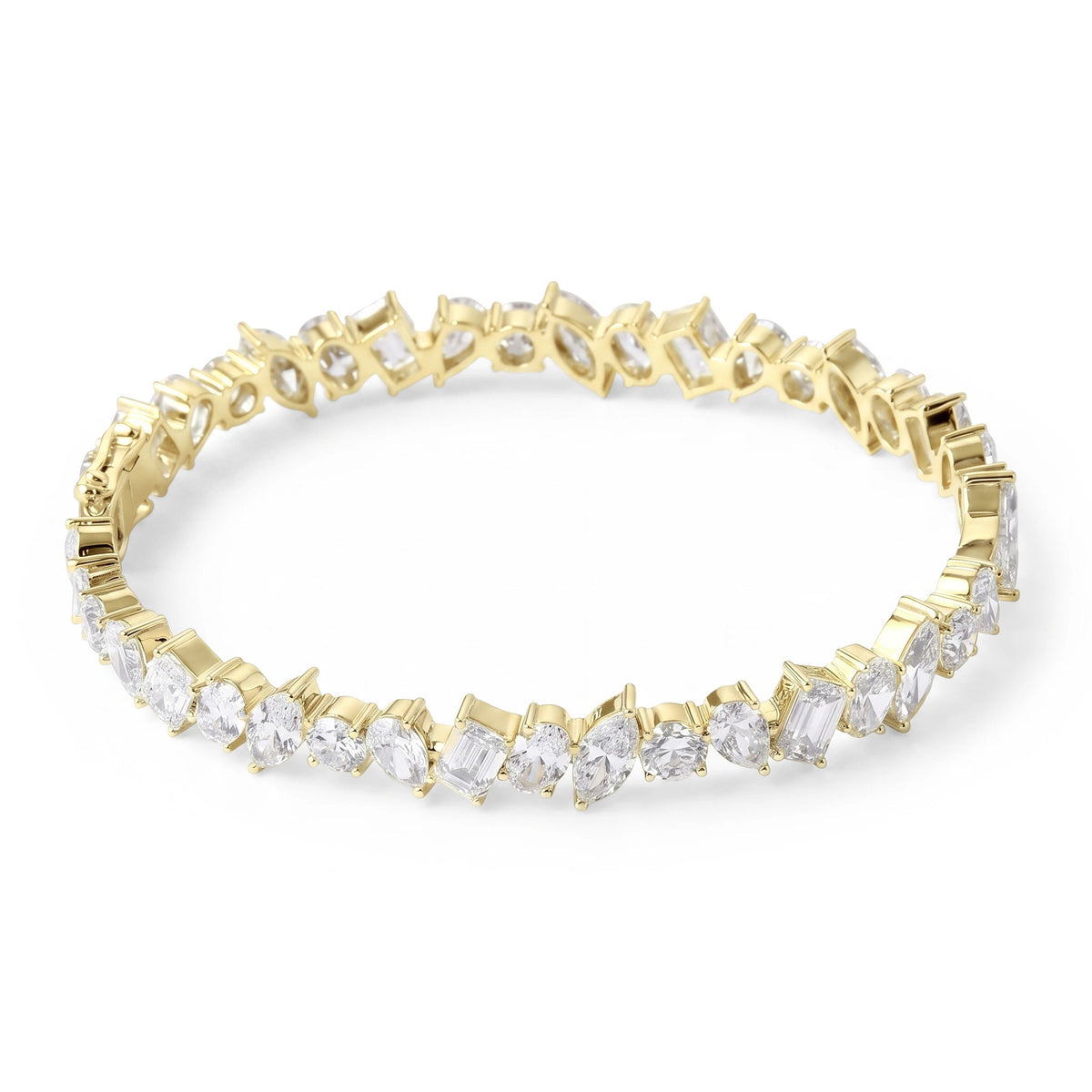 Mixed Fancy Cut Diamond Eternity Bangle View 5