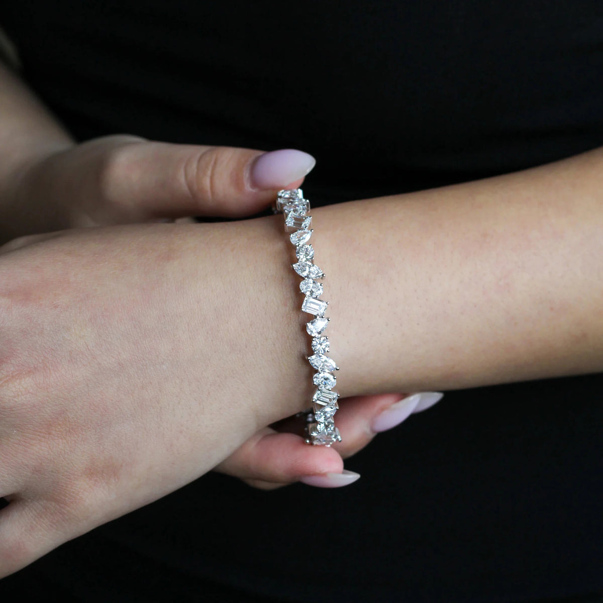 Mixed Fancy Cut Diamond Eternity Bangle View 7
