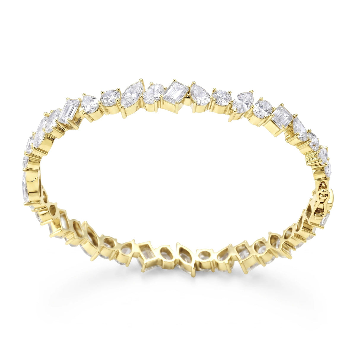 Mixed Fancy Cut Diamond Eternity Bangle View 6