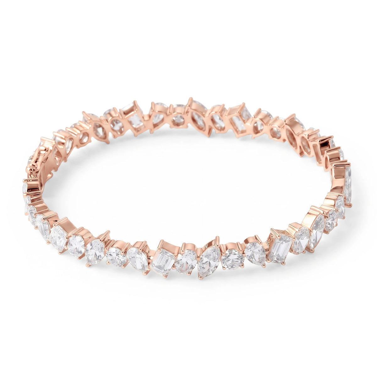 Mixed Fancy Cut Diamond Eternity Bangle ROSE 10K