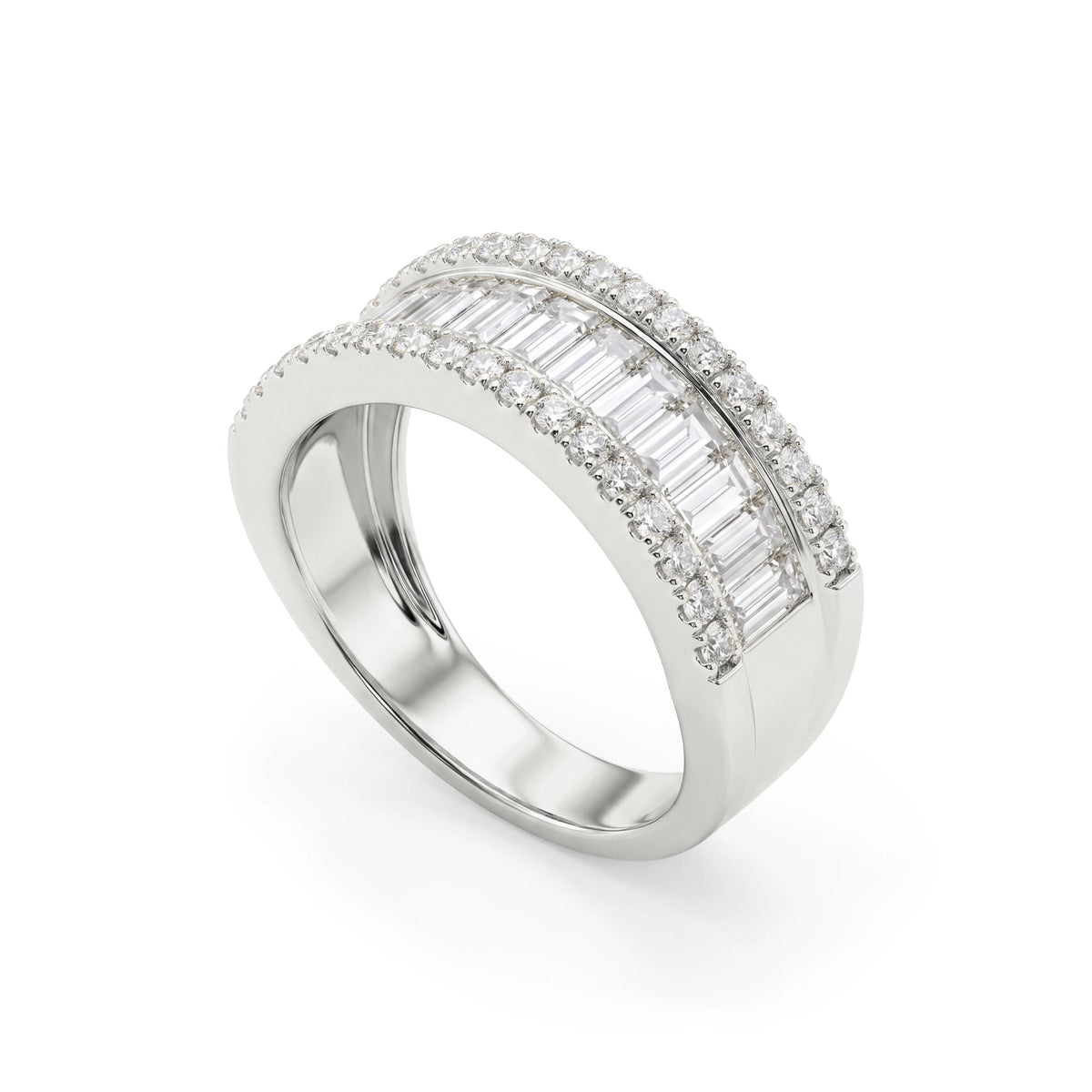 MULTI ROW DESIGN OF BAGUETTE-CUT AND ROUND BRILLIA View 5