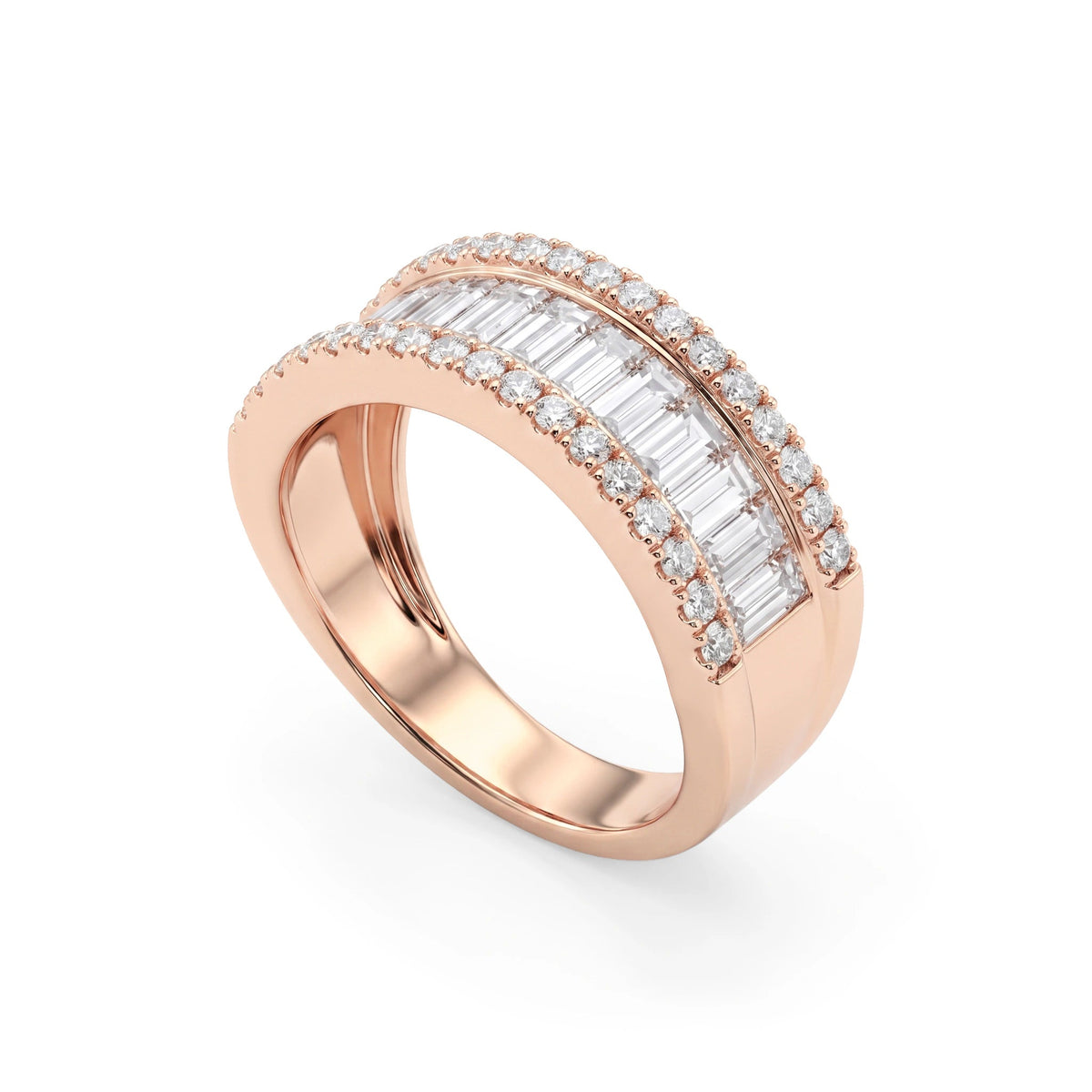 MULTI ROW DESIGN OF BAGUETTE-CUT AND ROUND BRILLIA View 3