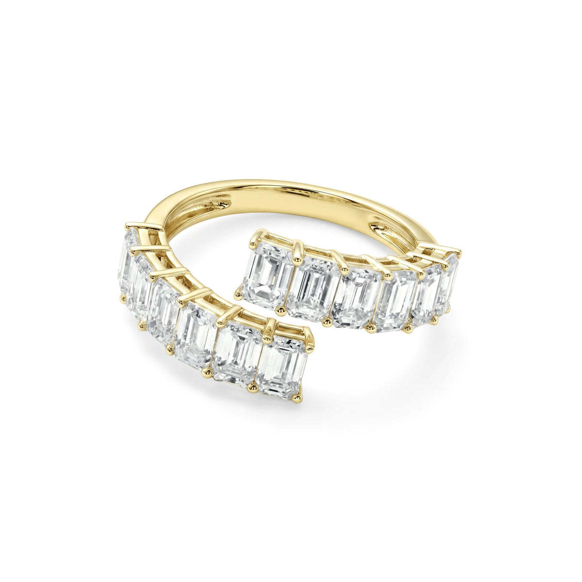 Open Emerald-Cut Diamond Wrap Band View 8