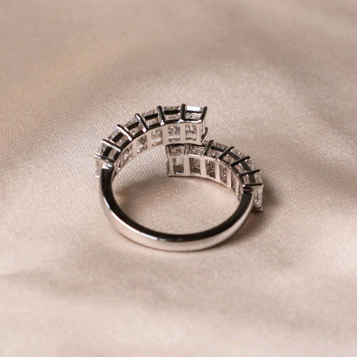 Open Emerald-Cut Diamond Wrap Band View 2