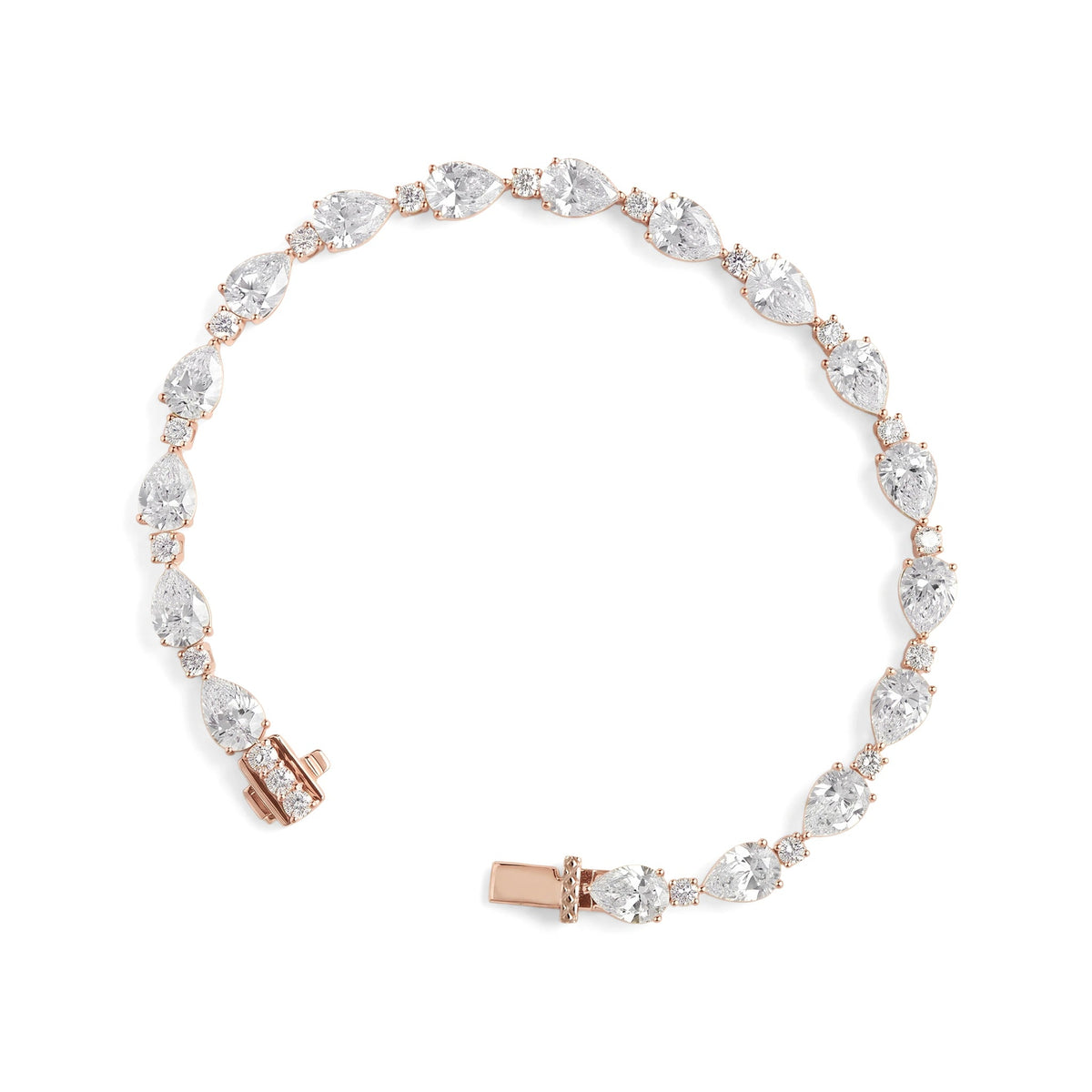 Pear-Cut Diamond East-West Line Bracelet View 3