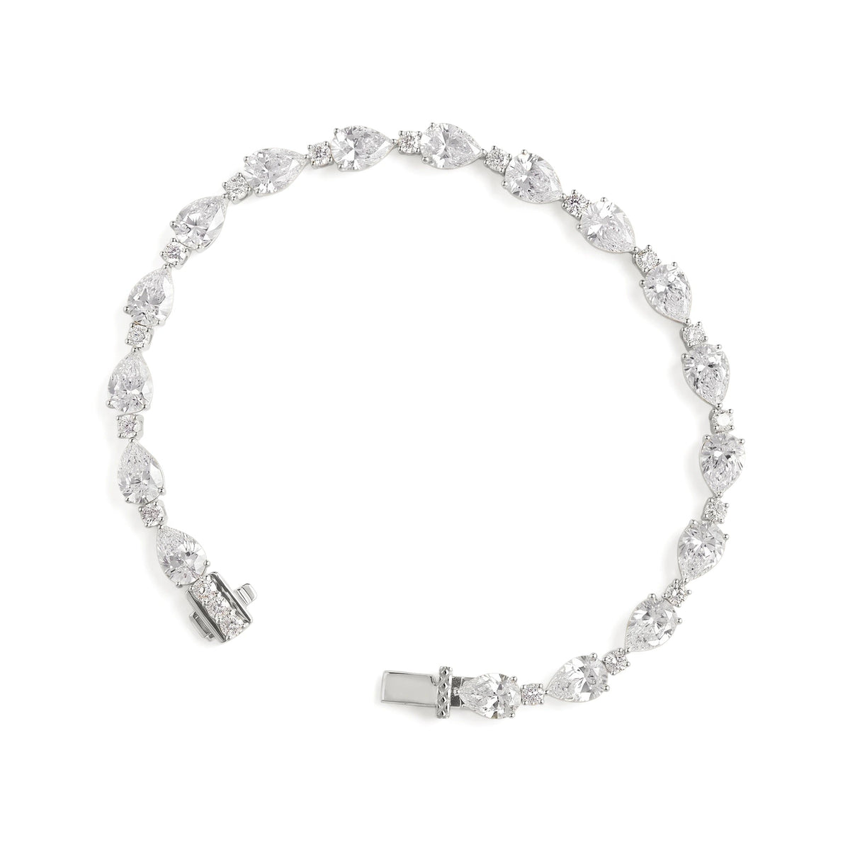 Pear-Cut Diamond East-West Line Bracelet View 5