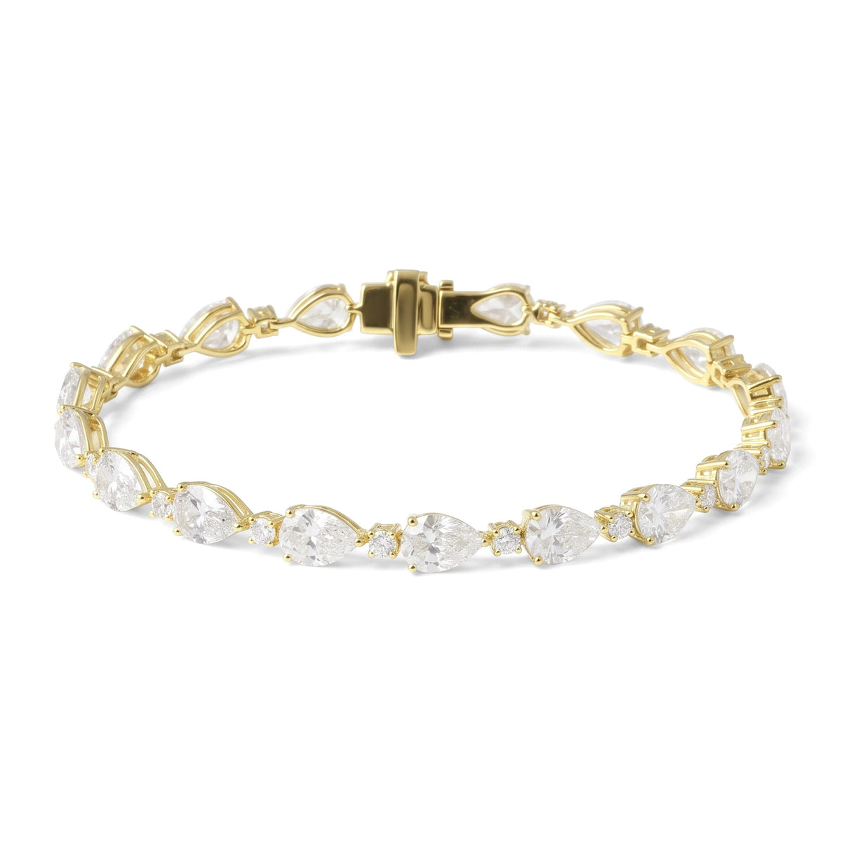 Pear-Cut Diamond East-West Line Bracelet View 6