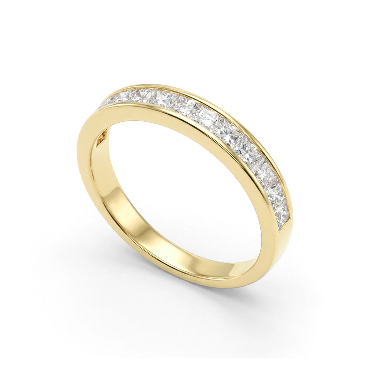 Princess-Cut Diamond Channel-Set Wedding Band View 13