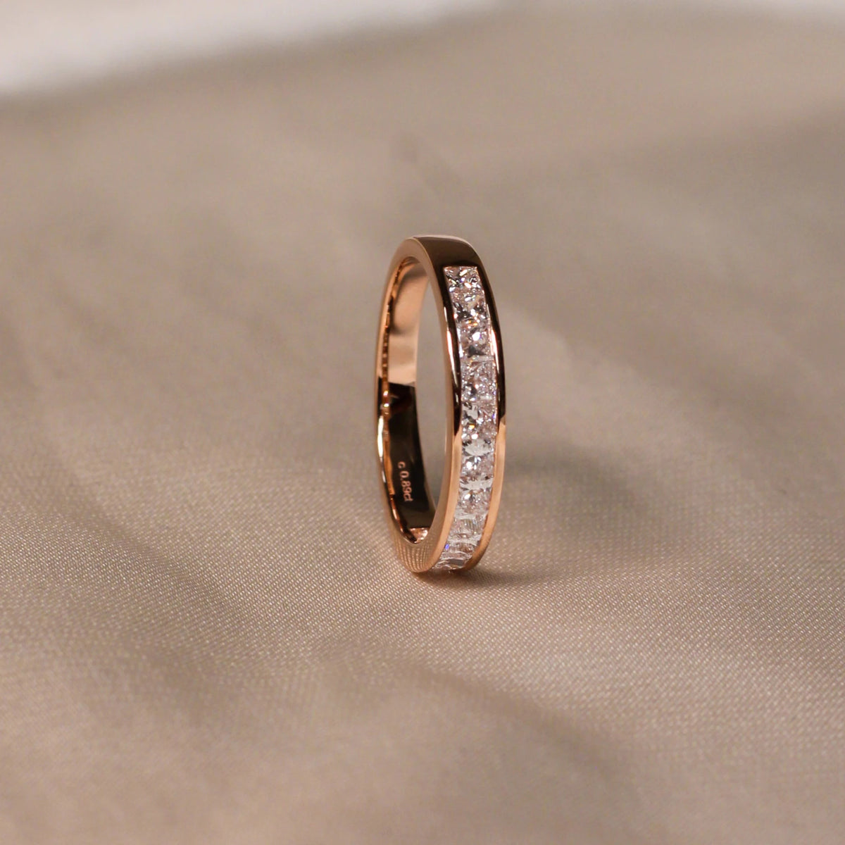 Princess-Cut Diamond Channel-Set Wedding Band View 4